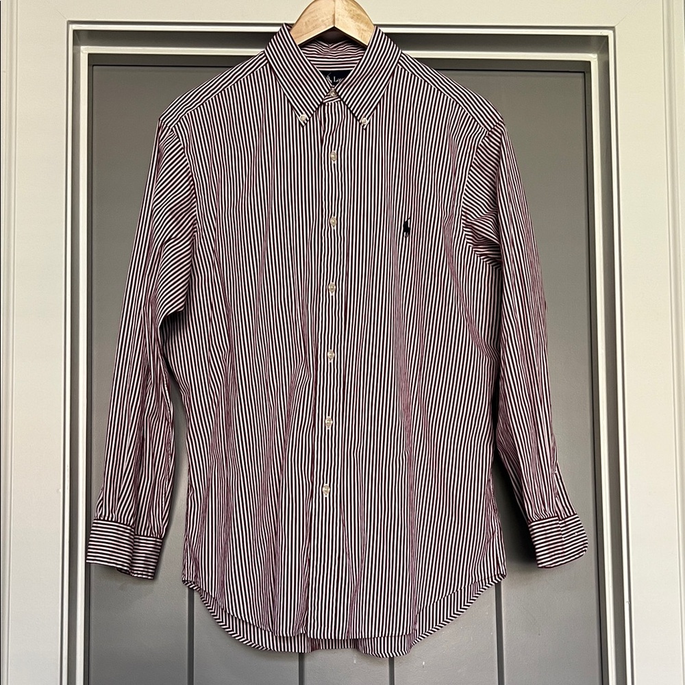 Ralph Lauren Blue Label Striped Long Sleeve Button Down Collar Size 16/32-33